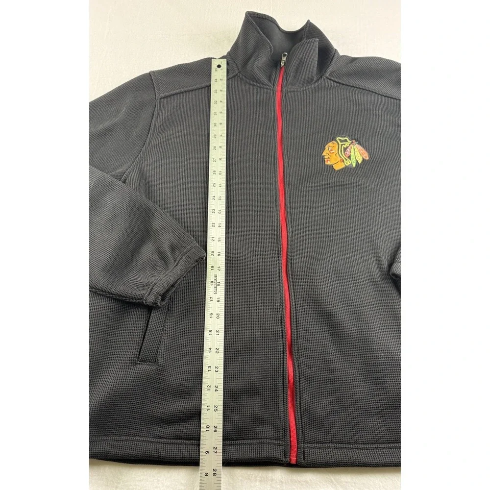 Chicago Blackhawks NHL Official Full Zip Hockey Waffle Knit Jacket Size XL